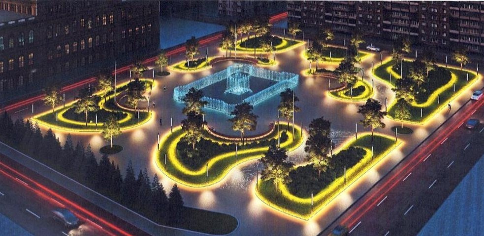 В Калининграде строят фонтан из цветного бетона за 200 миллионов